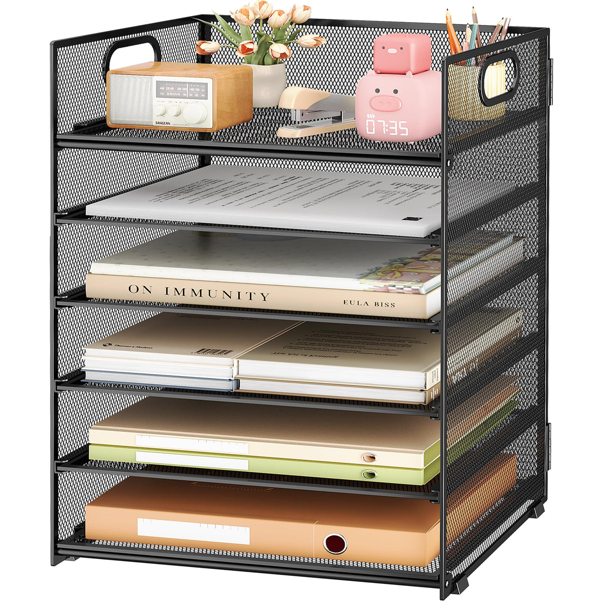 6 Tier Paper Organizer with Handle,Construction Teac | All Products - Image 1