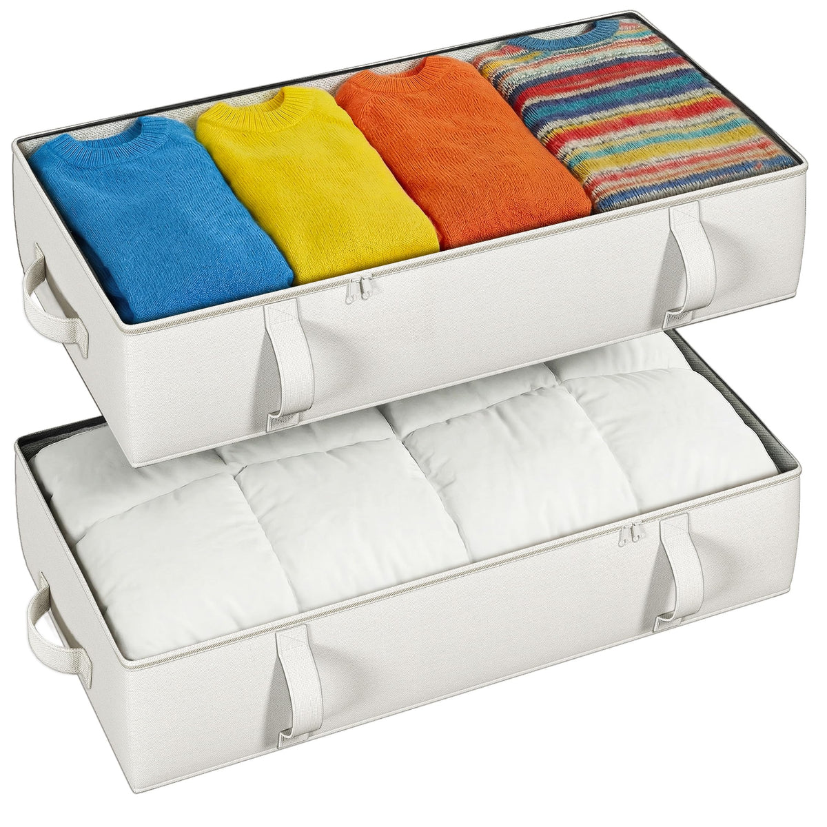 2-Pack Under Bed Storage Containers, 8 Inches Tall Clothes - Image 1