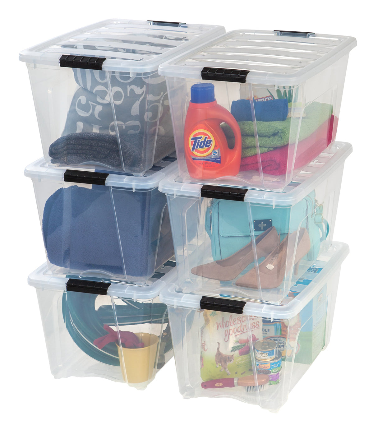 IRIS USA 6-Pack 54 Quart Storage Bins with Lids, Clear - Image 1