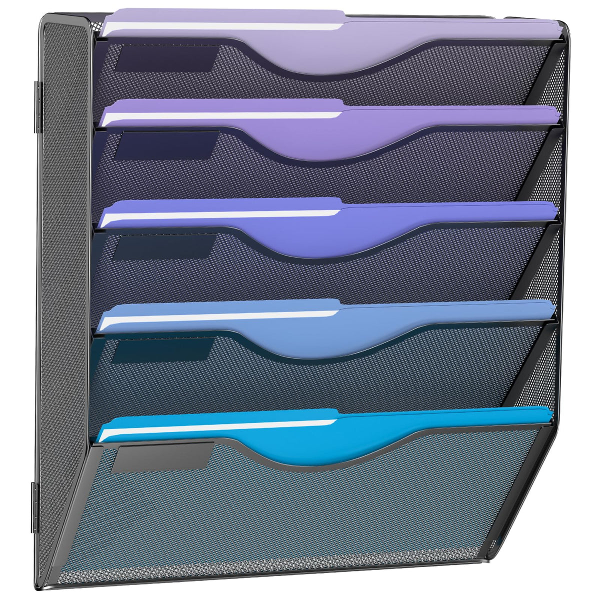 5 Tier Hanging Wall File Organizer, Mesh Mail Paper - Image 1