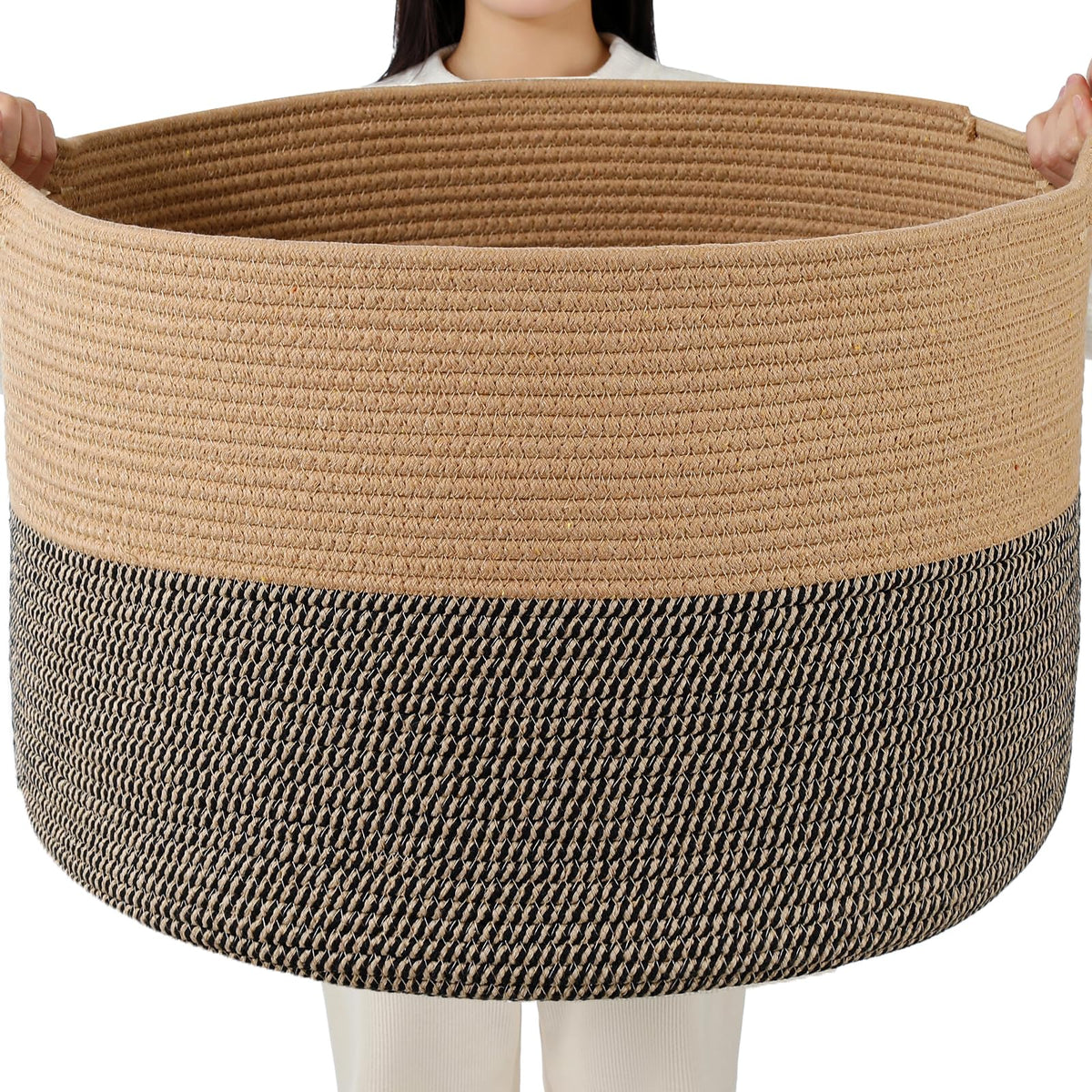 Foldable Laundry Hamper Basket with Collapsible Handle - Image 1