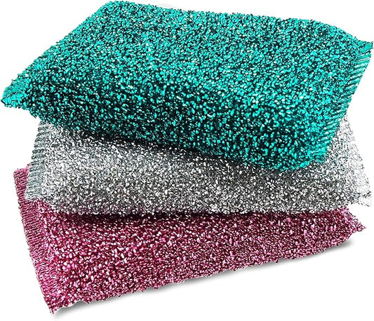 Sponges for Kitchen (3Pc Pack) - Non Scratch Dish Sponge or Dish Scrubber for Dishwashing - Kitchen & Household Cleaning Scrub - Scrubbers for Dishes, Pots, Pans, Sink - Durable & Long Lasting