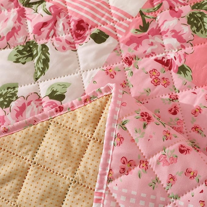 Skidproof Sofa Cover-Floral Sofa Slipcover with Elastic Straps-Easy Fit Slip Cover-Washable Furniture Protector for Pets and Kids(Loveseat,Pink)