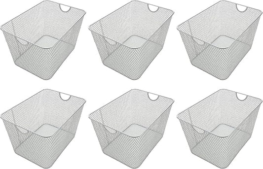 YBM HOME Kitchen Pantry Organizer Wire Basket for Shelves, Cabinets, Pantry, Countertop, Mesh Open Storage Bin Metal Basket for Organizing Food Supplies 14 x 10 x 9, Pack of 6