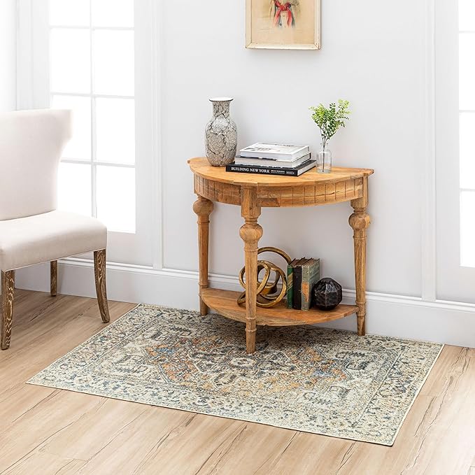 Mohawk Home Nyx Floral Ornamental Cream 6' x 9' Area Rug Perfect for Living Room, Dining Room, Office