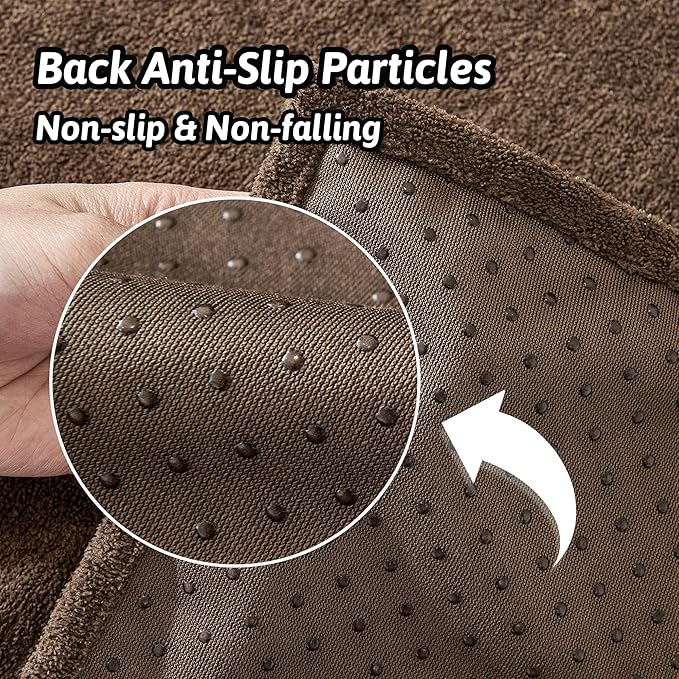 MEETSKY Sectional Couch Cover for 3 Cushion Sofa Washable, Cat Scratch Proof Sofa Covers, Furniture Protector Oversized L Shape Big Sofa Slipcovers for Dogs, 91" x 150", Brown