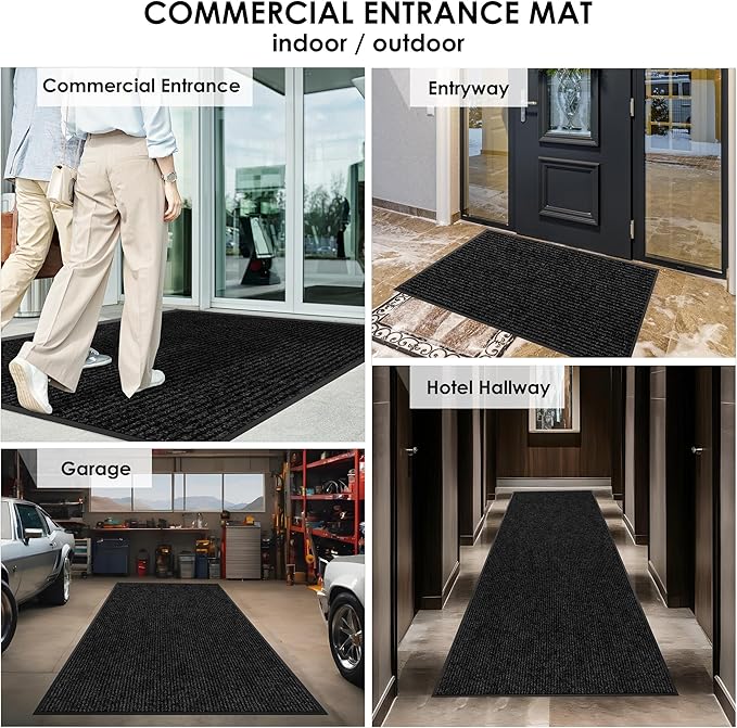 2′ x 62′ Front Door Mat Indoor Outdoor Entrance, Commercial Floor Mat Heavy Duty Dirt Trapper Entryway Doormat, Custom Size Non Slip Rubber Backing Welcome mat, Door Mat for High Traffic Area