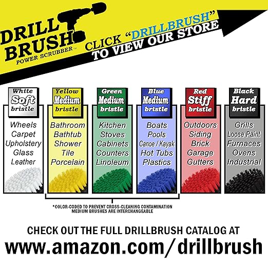 Outdoor Cleaning Supplies - Stiff Bristle Scrubber Kit for Home Use - Concrete, and Brick Scrubbing Tools - Headstone Restoration Brush Kit - Outdoor Grout and Siding Cleaning Brushes - Stiff Brushes