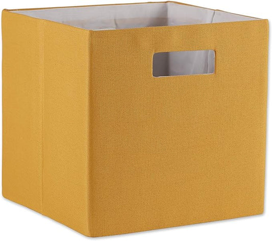 DII Collapsible Polyester Storage Cube, Solid, Lightweight and Durable, Large Square, 13x13x13, Honey Gold