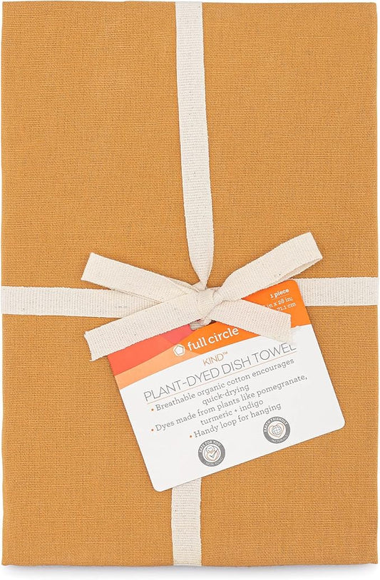 Full Circle Kind Collection Plant-Dyed Organic Cotton, Dish Towel, Turmeric