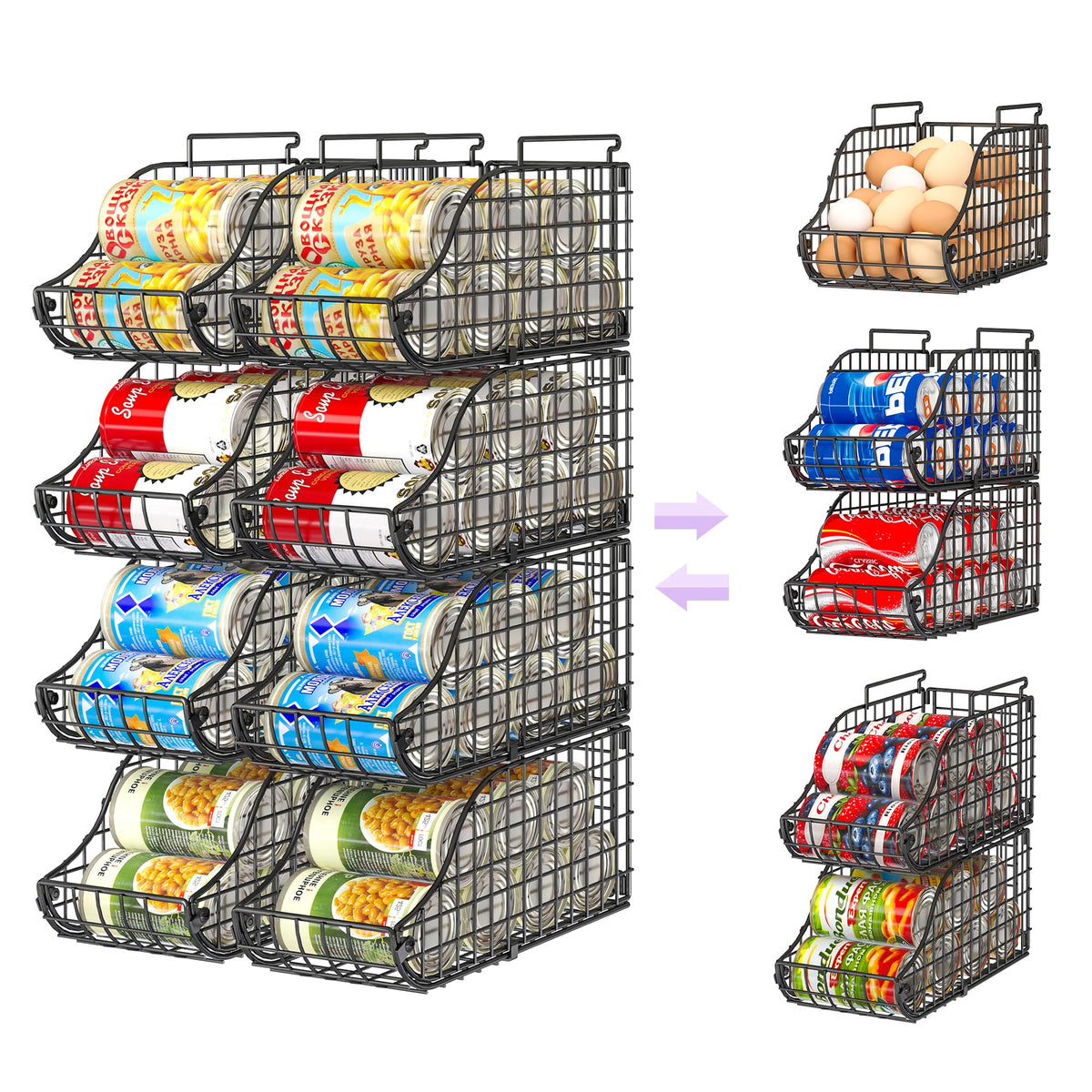 Sonyabecca 8 Pack Stackable Can Organizer for Pantry | All Products - Image 1