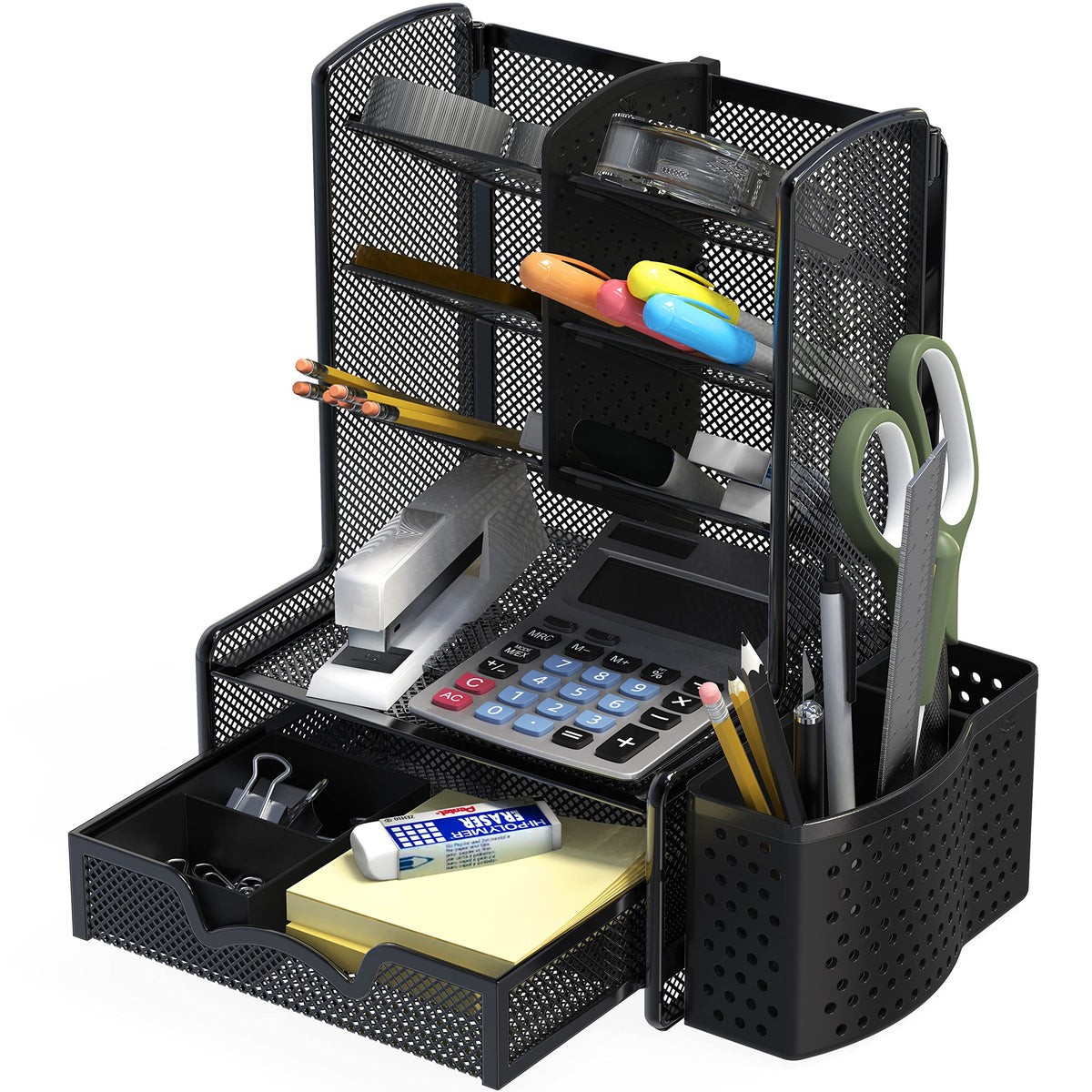 Simple Houseware SHW 6-Compartment Desktop Organizer with Drawer - Image 1