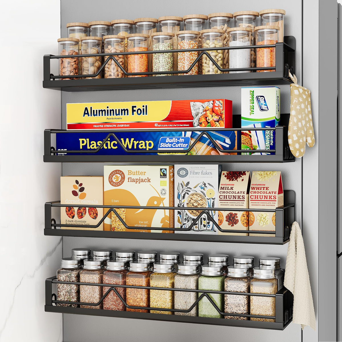 16.9 Inch Large Capacity Magnetic Spice Rack for Ref - Image 1