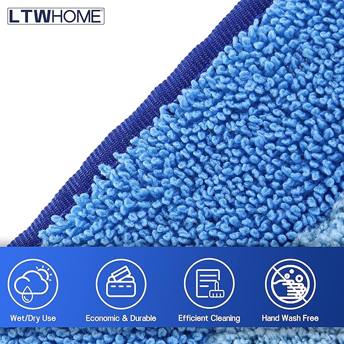 LTWHOME 36 Inch Microfiber Wet or Dry Mop Refill Pads for Hardwood Floor Commercial Supplies (Pack of 6)