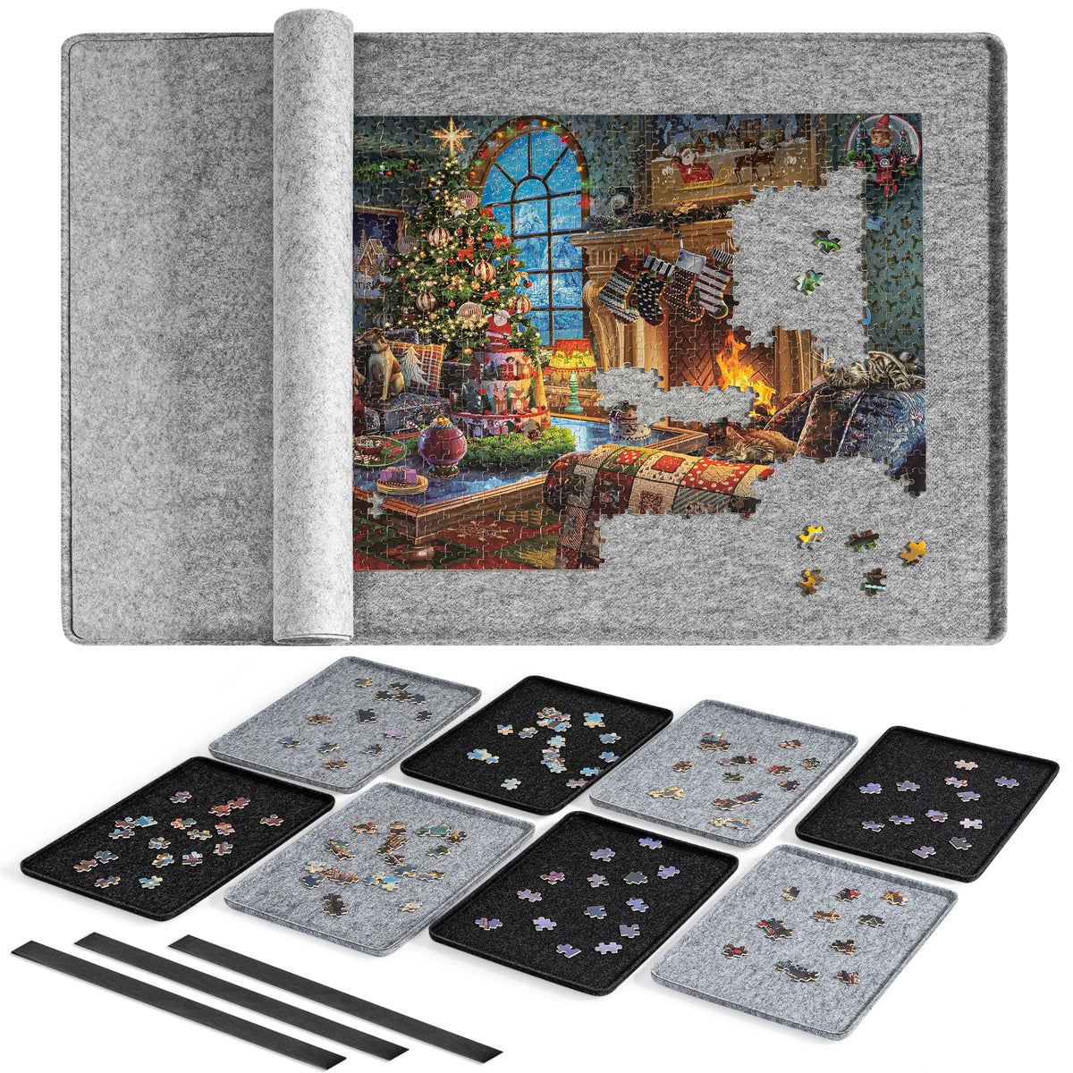 Lavievert 1500 Piece Puzzle Board with 8 Sorting Trays & Cover - Image 1