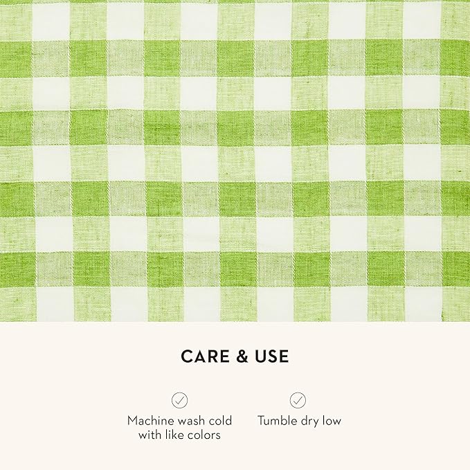 MACKENZIE-CHILDS Linen Dish Towel, Decorative Dish Towel for Kitchen, Green Check