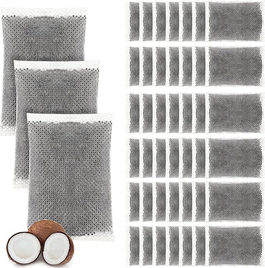 Weewooday 50 Pcs Activated Charcoal Distiller Water Filters, Coconut Shell Replacement Activated Carbon Filter Sachets Compatible with Megahome and Other Countertop Distillers
