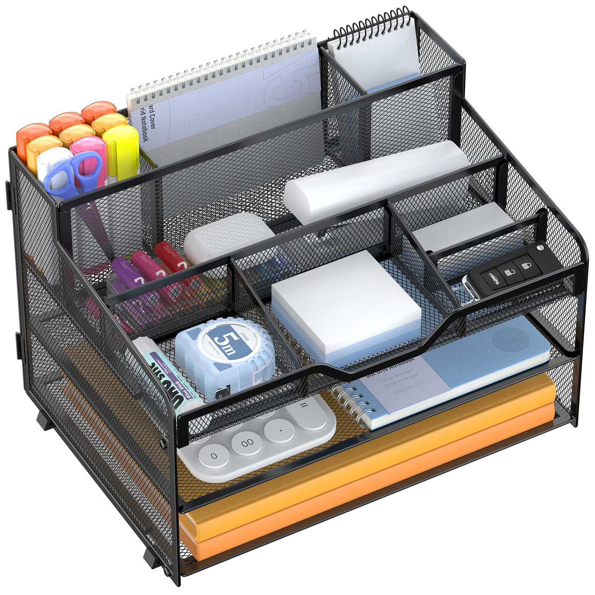 Docnest 3 Tier Mesh Desk Organizer with Letter Tray & Paper - Image 1
