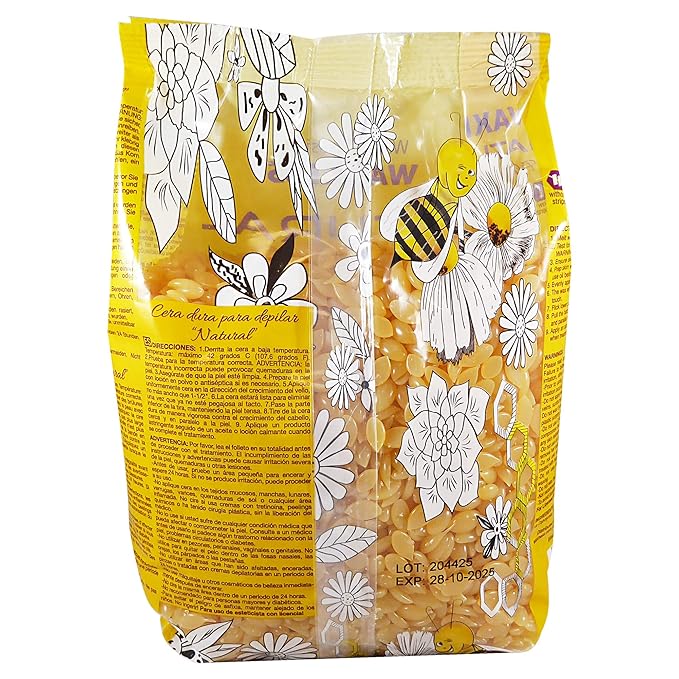 Waxness Film Hard Wax Beads Natural 2.2 lb (1 kg) – Stripless Professional Hard Wax for Face & Body, Smooth Application, Suitable for Sensitive Skin – Made in Italy