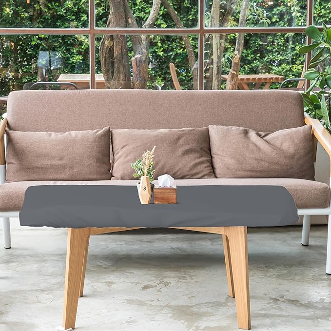 Covers & All Rectangle Table Top Cover, 12 Oz Waterproof UV & Weather Resistant Patio Table Cover, Outdoor Table Cover for Patio Furniture (85" L x 40" W x 5" H, Gray)