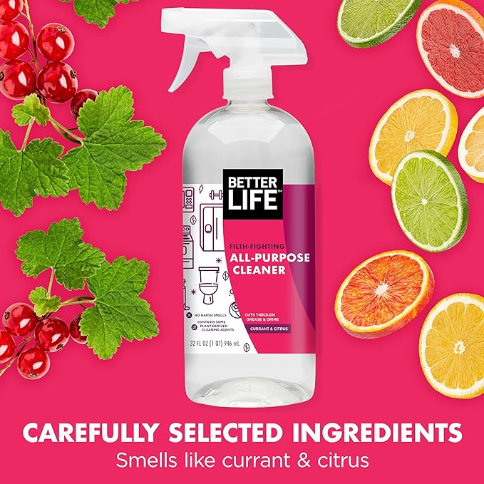 Better Life 32 Oz All Purpose Cleaner 2 Scents- Clary Sage & Citrus + Currant & Citrus