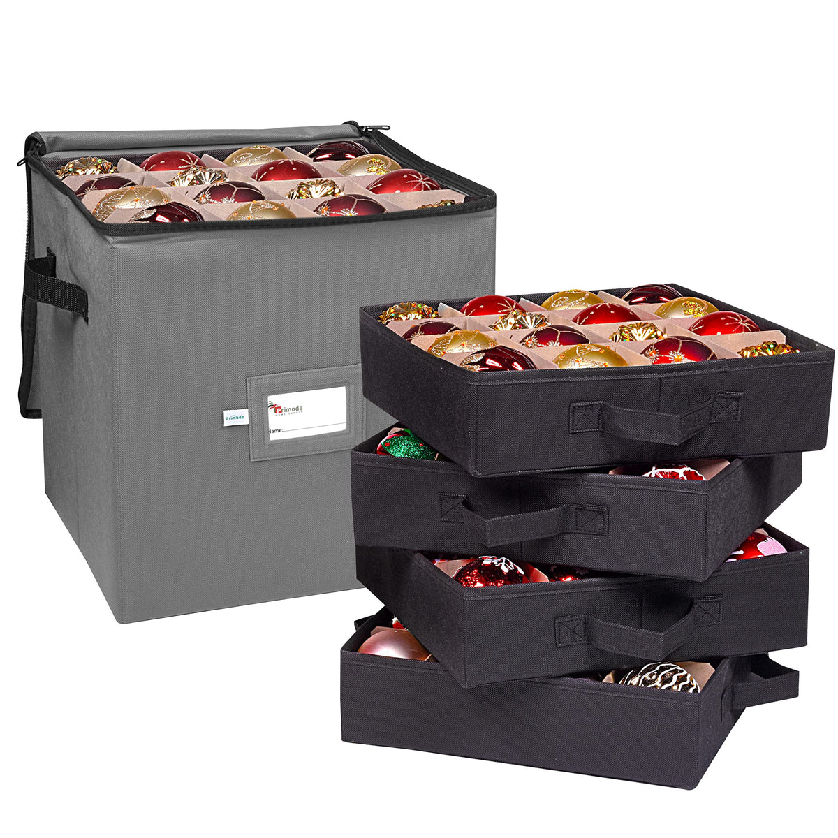 Christmas Ornament Storage Box, 4 Individual Trays Xmas - Image 1