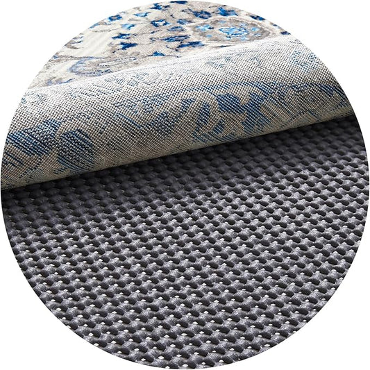 Veken 4 Ft Round Rug Pad Gripper for Hardwood Floors, Circle Non Slip Rug Pads for Area Rugs, Thick Dark Grey Rug Grippers for Tile Floors, Under Carpet Anti Skid Mat, Keep Your Rugs Safe and in Place
