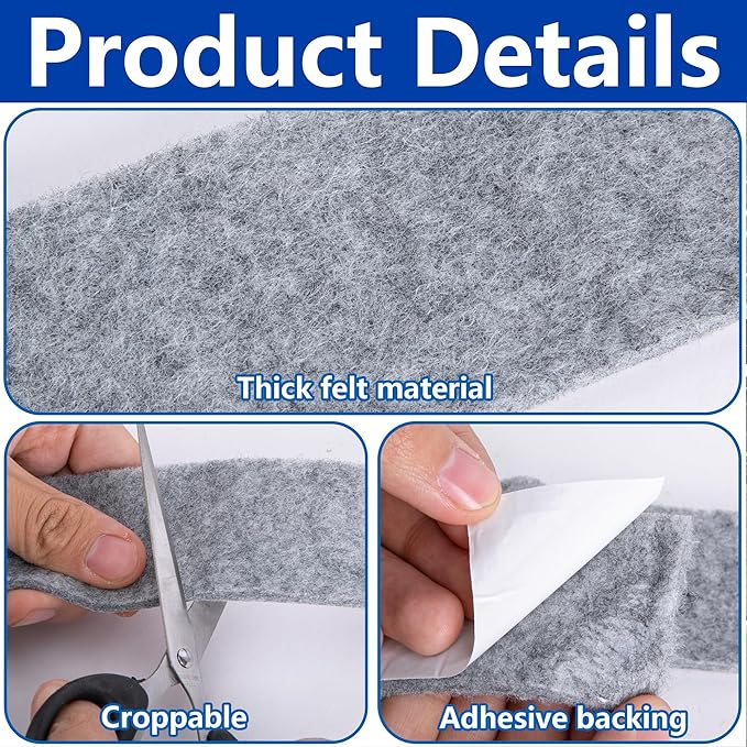 3 Roll 16.4Ft x 2Inch Window Condensation Prevention Absorber, 5mm Thick Condensation Water Moisture Absorber Tape, Reusable Gray Window Condensation Absorber Strips to Prevent Condensation