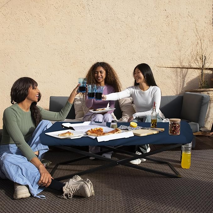 Covers & All Rectangle Table Top Cover, 12 Oz Waterproof UV & Weather Resistant Patio Table Cover, Outdoor Table Cover for Patio Furniture (100" L x 50" W x 5" H, Blue)