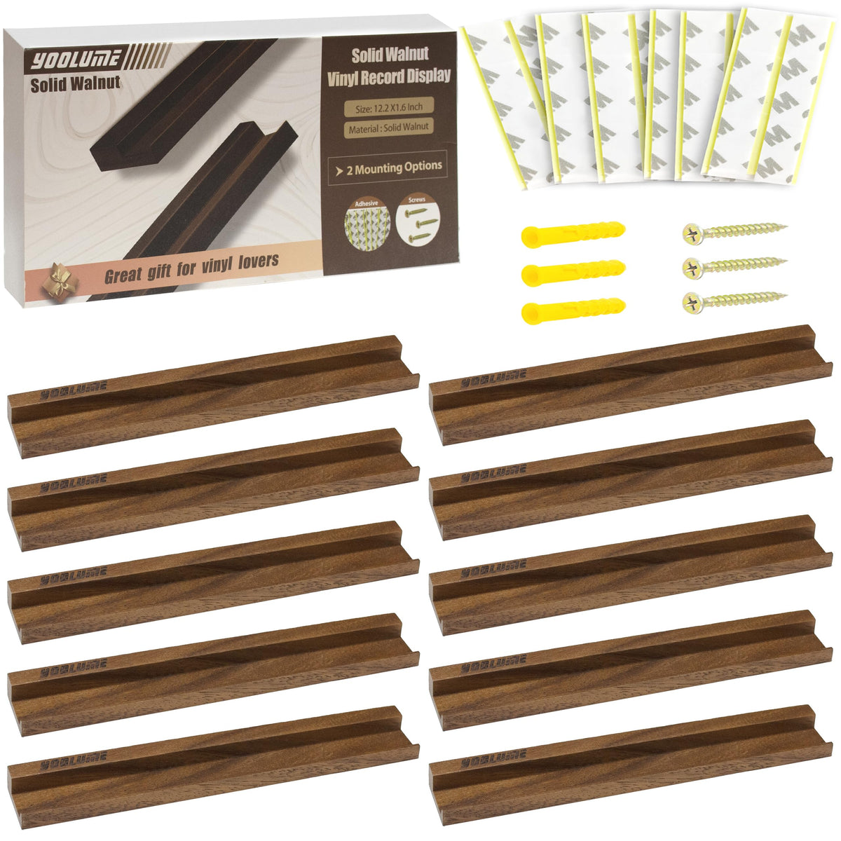 Record Wall Display No Drill with 2 Mount Options(Adhesive - Image 1