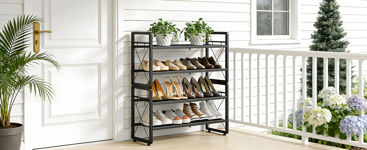 ELYKEN Expandable Shoe Rack for Closet, 4-Tier Metal | All Products - Image 8
