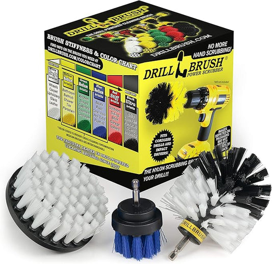 Drillbrush Pet Hair Remover Brushes - Lint Roller Brush Alternative - Car Carpet Pet Hair Lifter and Lint Remover - Cat / Dog Brush Drill Attachment Set - Stain Car Carpet Cleaning Brushes For Drill