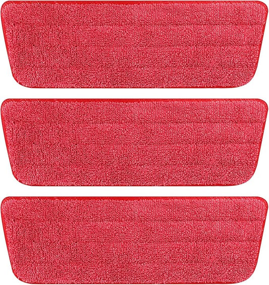 3 Pack Microfiber Reusable Mop Pads, Wet/Dry Floor Cleaning Refill Mop Pads, Spray Mop Hard Wood Floor Mop Pads Refills, Machine Washable Power Mop Pads Replacement