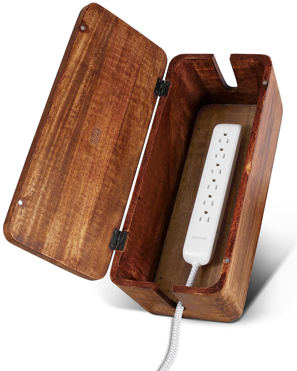 Large Cable Management Box, Wood Wire Organizer & Po | Cable Managemen - Image 1