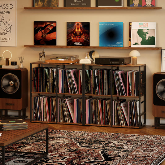 3-Tier Vinyl Record Storage Stand, Holds 300+ Records - Image 1