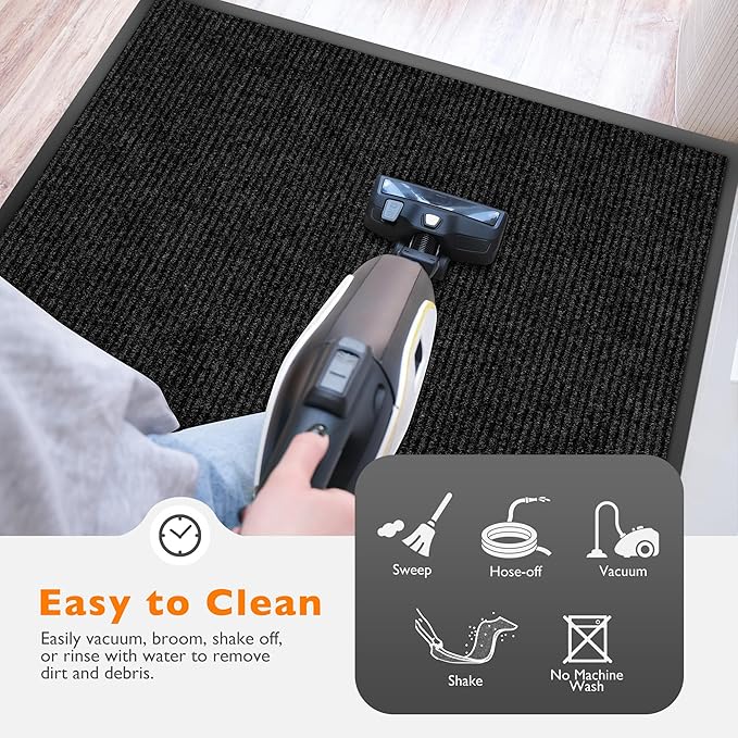 Custom Size Extra Large Front Door Mat, 3FT x 17FT Indoor Outdoor Entrance Commercial Floor Mat, Heavy Duty Dirt Trapper Doormat for Entryway Welcome Mat, Low Profile, Non-Slip, Waterproof