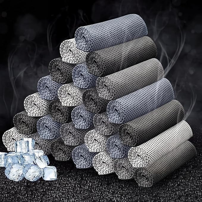 Honoson Cooling Towel Bulk - Neck & Face Cool Chilly Towels Microfiber Breathable Sport Sweat Rag for Gym, Yoga, Travel, Camping, Running, Outdoor