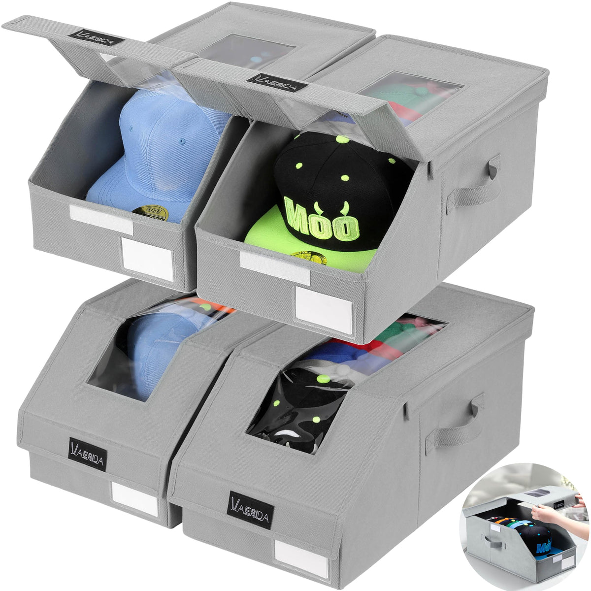 VAESIDA Hat Organizer for Baseball Caps, 4 Pack - Image 1