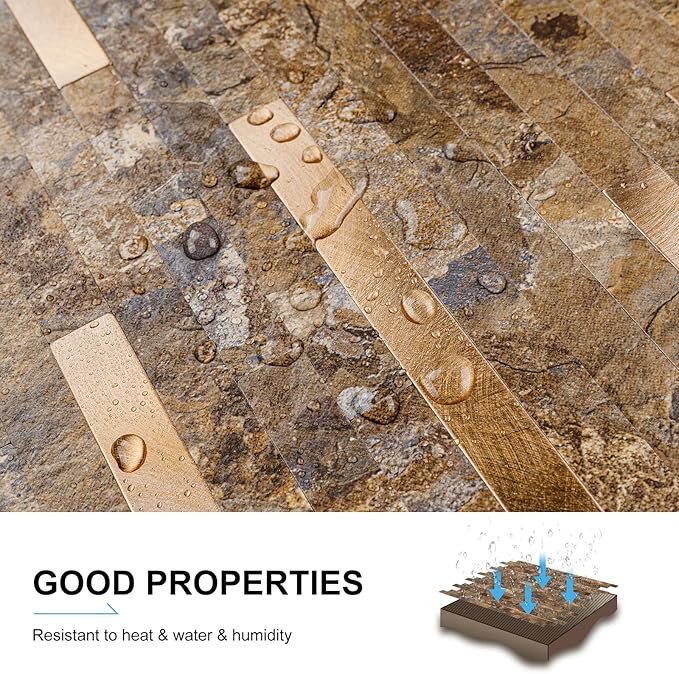 Peel and Stick Backsplash, 10-Sheet Peel and Stick Tiles PVC Wall Tile Stick on Backsplash for Kitchen