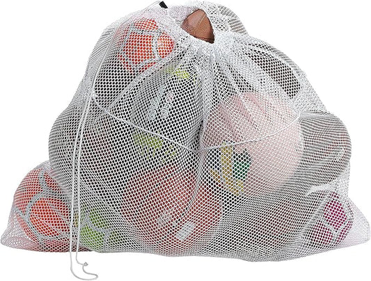 Mesh Equipment Bag - 32” x 36” and 24” x 36” - Adjustable, sliding drawstring cord closure. Perfect mesh bag for parent or coach, making it easy to transport and keeping your sporting gear organized.