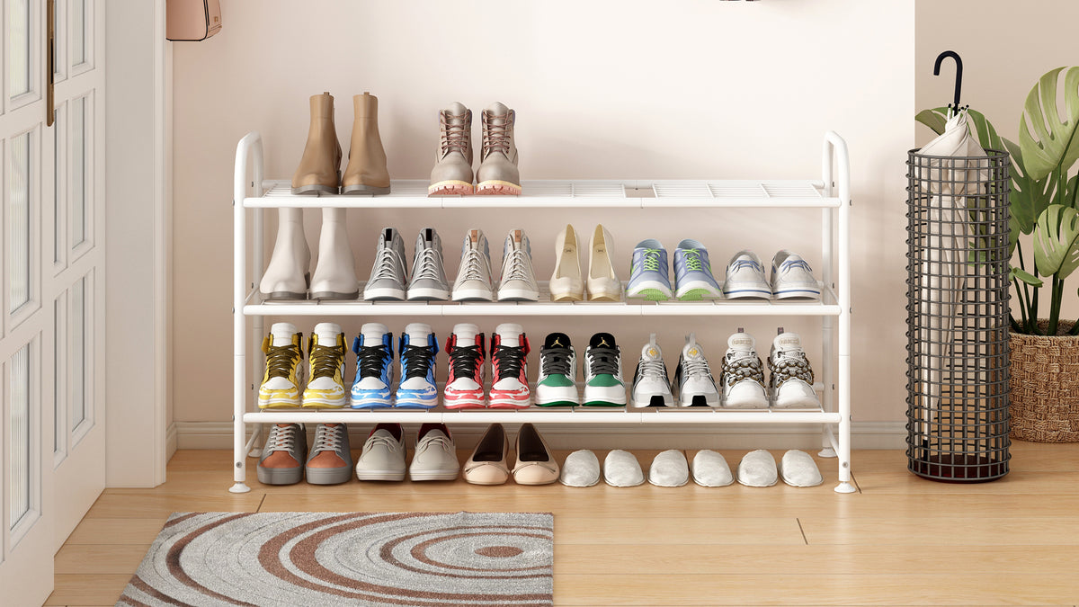 LINZINAR 4 Tier Long Shoe Rack for Closet Metal Shoe Organizer - Image 8