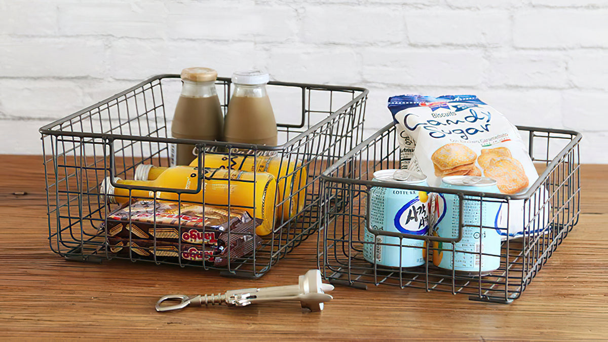 Kingrol 2 Pack Wire Storage Baskets with Handles, Metal Organizer - Image 8