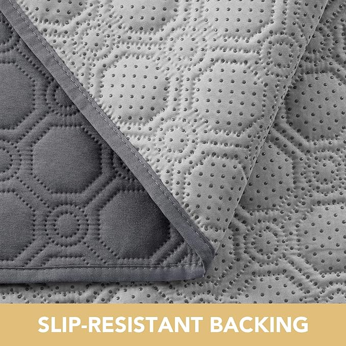 H.VERSAILTEX 100% Waterproof Couch Covers for 3 Cushion Couch Triple Non-Slip Sofa Cover with Storage Pocket Washable Couch Protector for Dogs(Sofa, Grey)