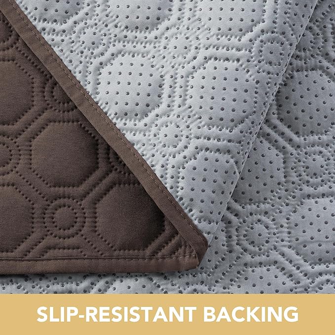 H.VERSAILTEX 100% Waterproof Couch Covers for 3 Cushion Couch Sofa Pet Friendly Thick Soft Sofa Covers Washable Non Slip Furniture Protector with Elastic Straps(Sofa, Brown)
