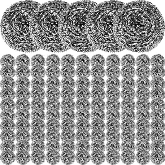 60 Pcs Stainless Steel Wool Scrubber Bulk Steel Wool Sponges Pack Metal Dishwashing Wire Scouring Pads Heavy Duty Clean Dish Pot Pan and Oven for Cleaning Kitchen Bathrooms and More