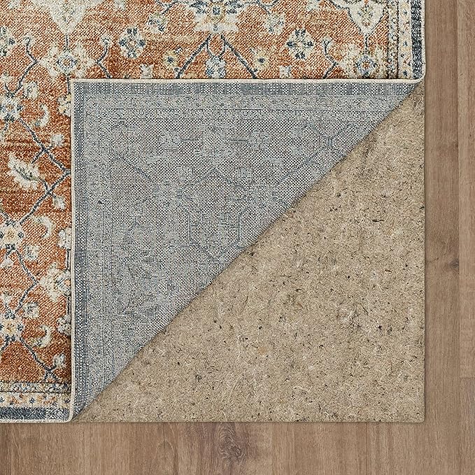 Mohawk Home Garrett Floral Ornamental Pumpkin Orange 5' 3" x 8' Area Rug Perfect for Living Room, Dining Room, Office