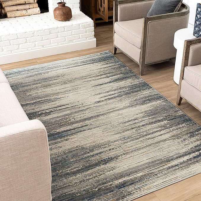 Mohawk Home Nexus Modern Contemporary Abstract Light Gray 7' 10" x 10' Area Rug Perfect for Living Room, Dining Room, Office