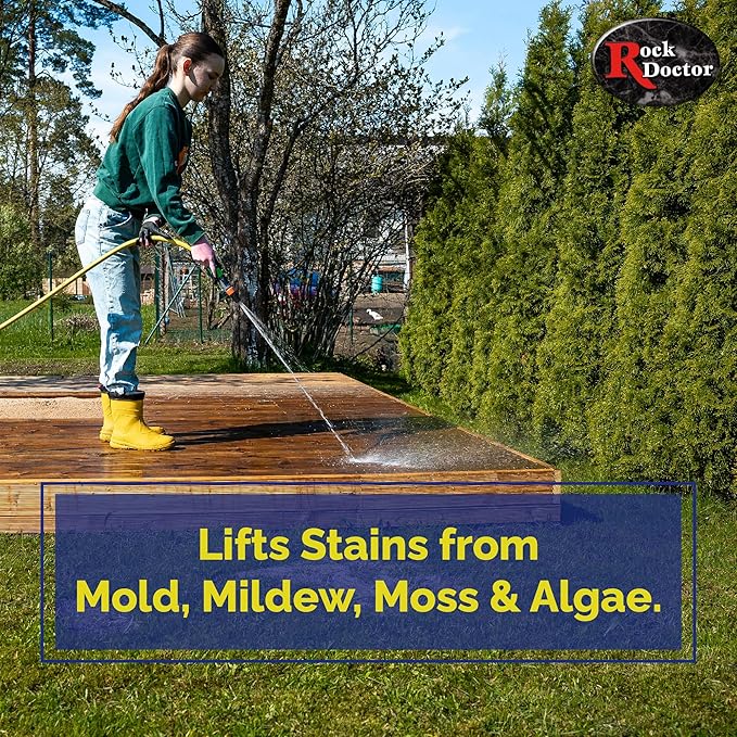 Rock Doctor Outdoor Pressure Washer Cleaner, Natural Cleaning Solution Removes Stains and Discoloration, Brightens Granite, Stone, Pavers, Fire Pits, and Concrete, Power Washer Cleaner Solution
