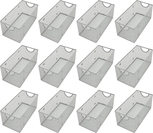 YBM Home Wire Mesh Storage Basket Organizer for CD and DVDs - 12 Pack