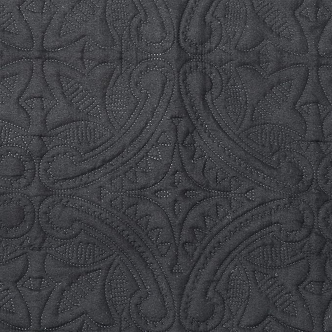 Great Bay Home Reversible Chair Cover - Washable Slipcover Furniture Protector with Elastic Straps - Furniture Cover for Dogs, Kids, and Pets - Quilted & Stitched Detail (Chair, Black/Taupe)